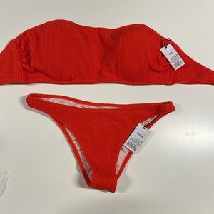 Shade and Shore Orange Crinkle Swimwear